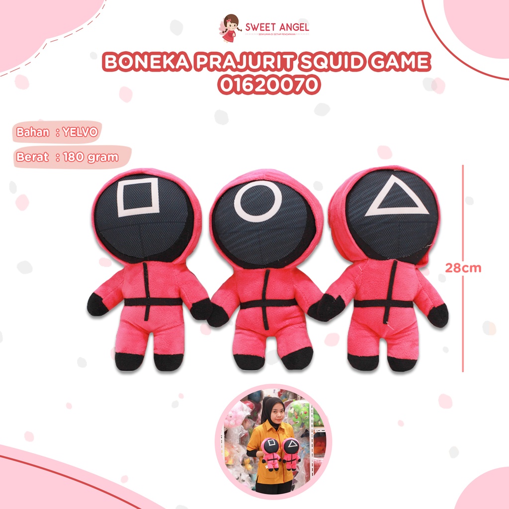 BONEKA PRAJURIT SQUID GAME BULAT/PETAK/SEGITIGA