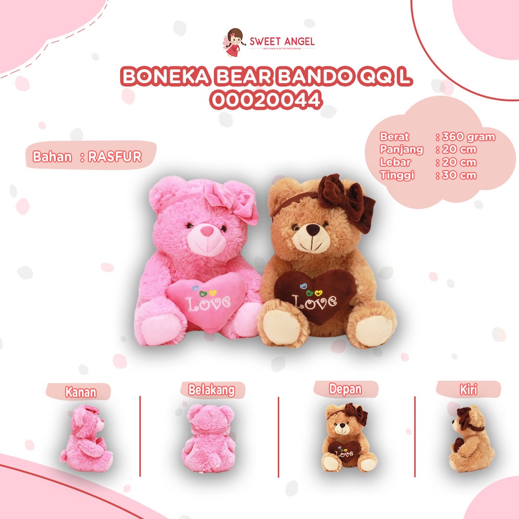 BONEKA BEAR BANDO QQ L BERBULU SEDANG L"
