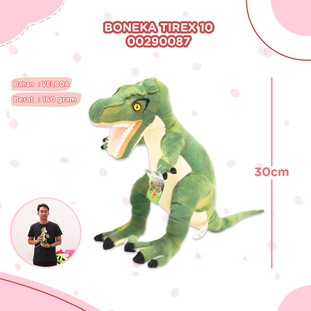 BONEKA TIREX 10" DINOSAUR ANIMAL DINO MANGAP