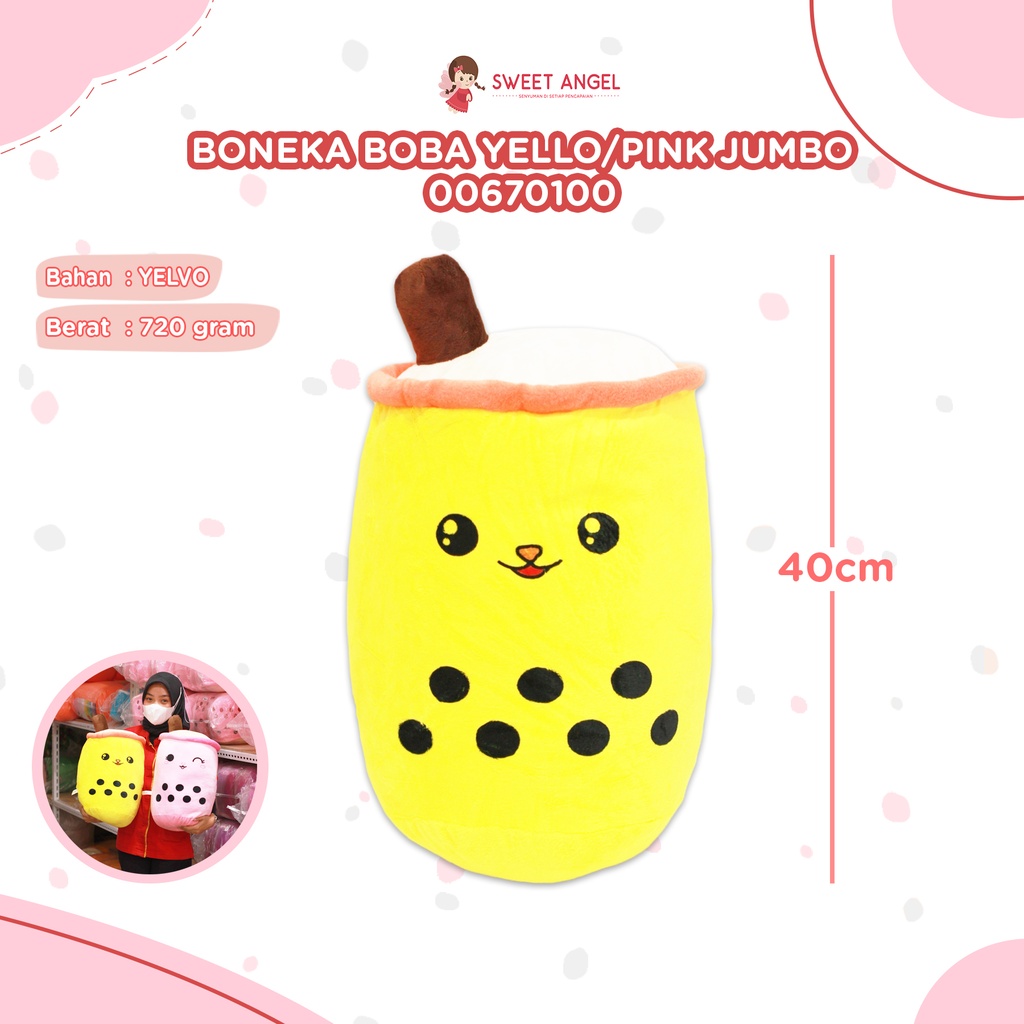 [00670100] BONEKA BOBA YELLO/PINK JUMBO (Yellow)