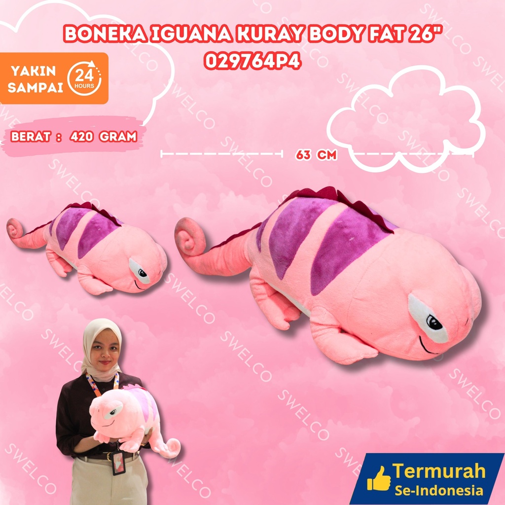 [029764P4] BONEKA IGUANA KURAY BODY FAT 26"