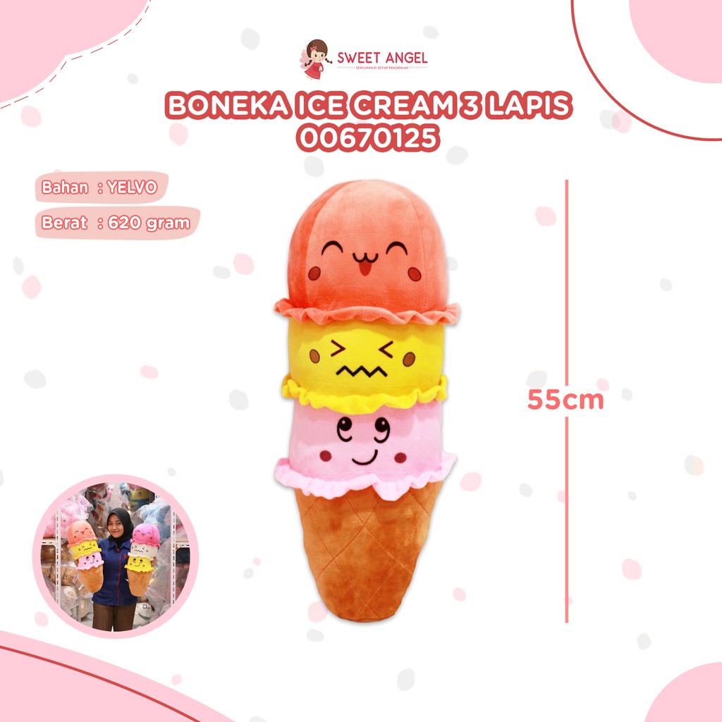 [00670125] BONEKA ICE CREAM 3 LAPIS (Orange-Yellow-Pink)