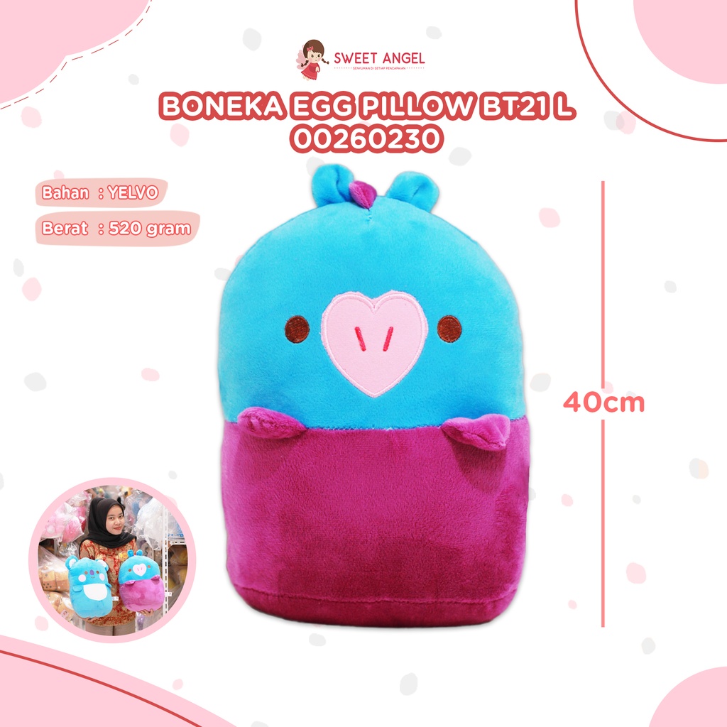 [00260230] BONEKA EGG PILLOW BT21 L (MANG)