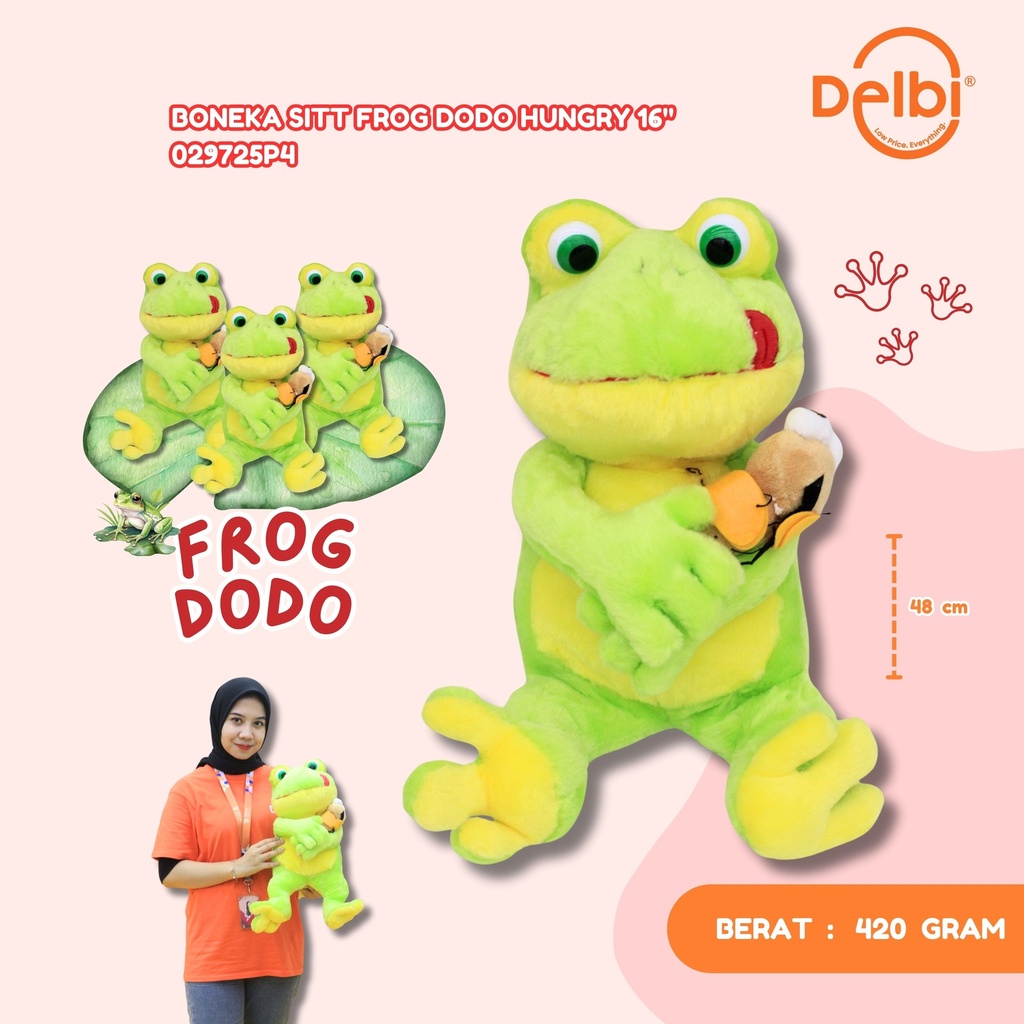 [029725P4] BONEKA SITT FROG DODO HUNGRY 16"
