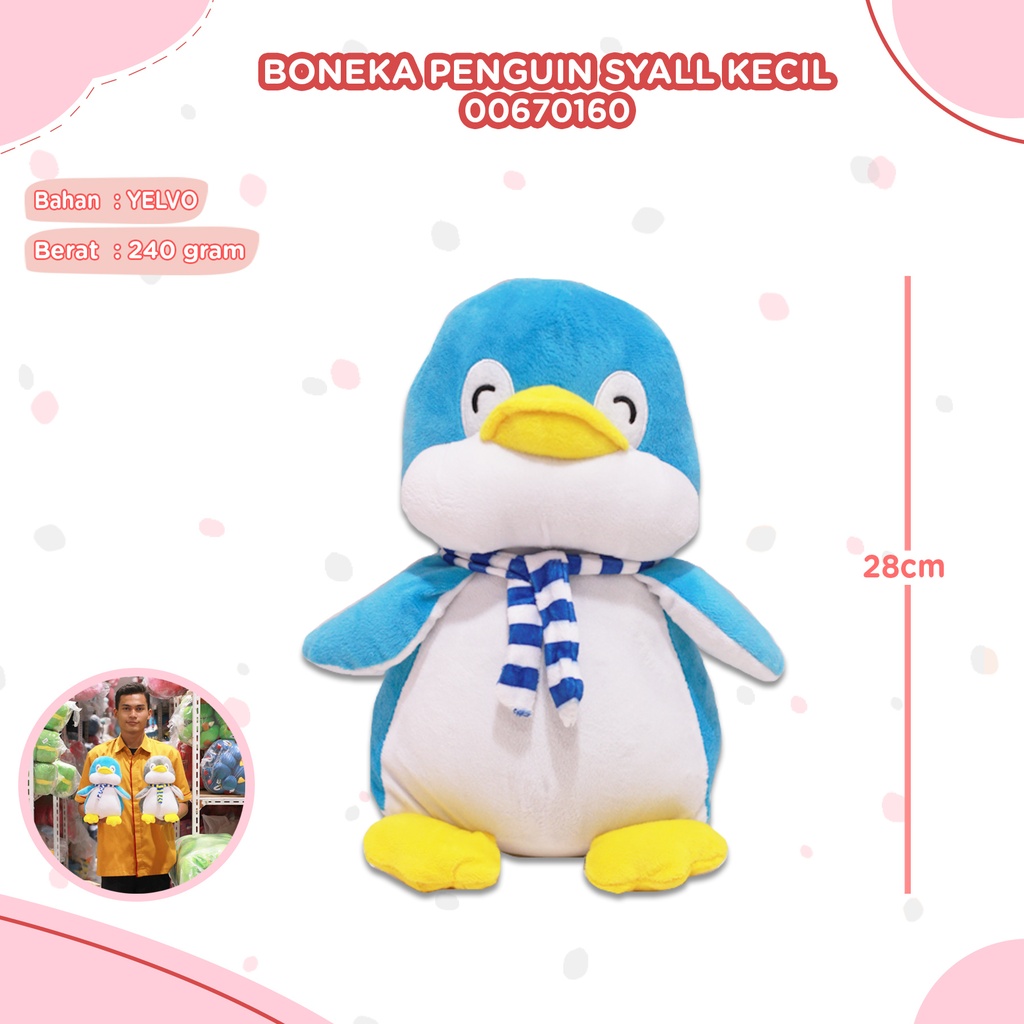 [00670160] BONEKA PENGUIN SYALL KECIL (Biru)