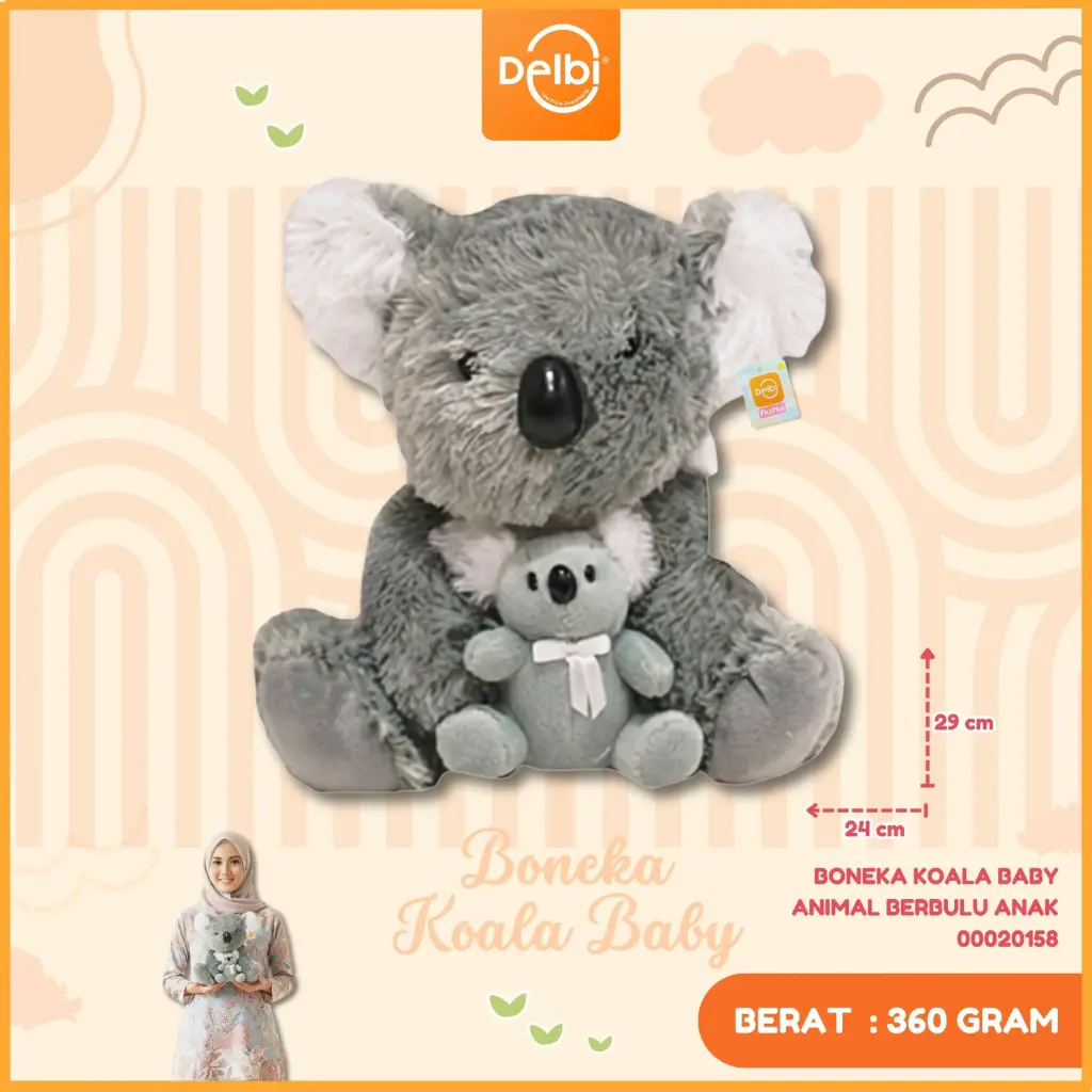 BONEKA KOALA BABY ANIMAL BERBULU ANAK