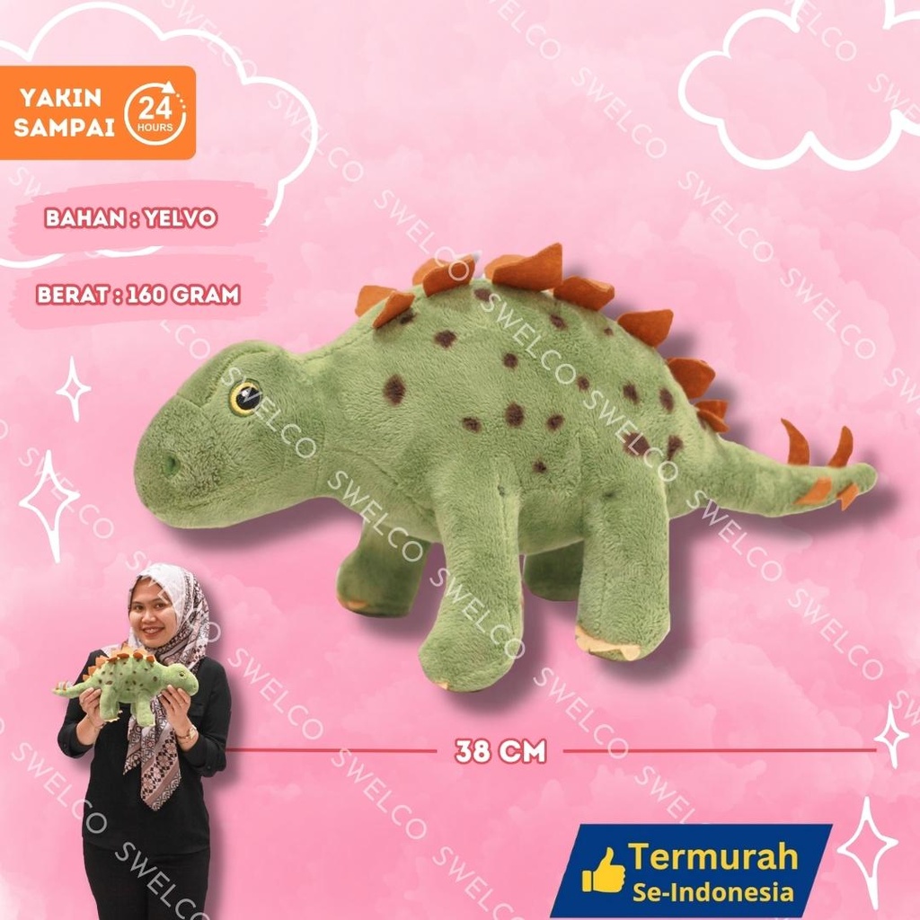 BONEKA JURASSIC DON STEGOSAURUS 15" TIREX ANIMAL DINO