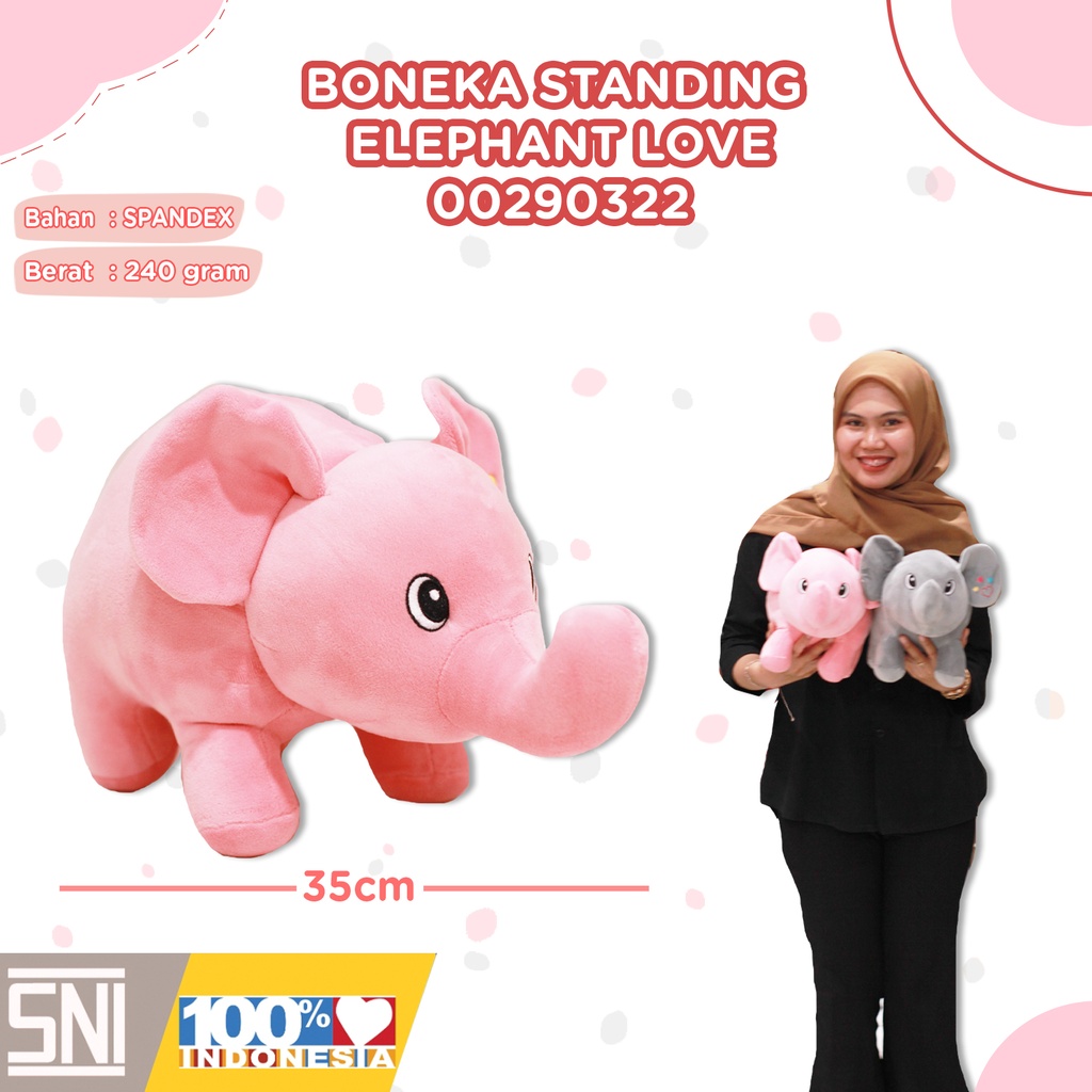 BONEKA STANDING ELEPHANT LOVE 13L'
