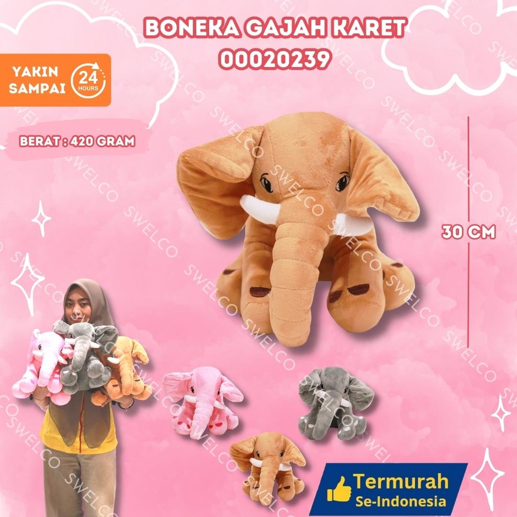 BONEKA GAJAH KARET ANIMAL SEDANG