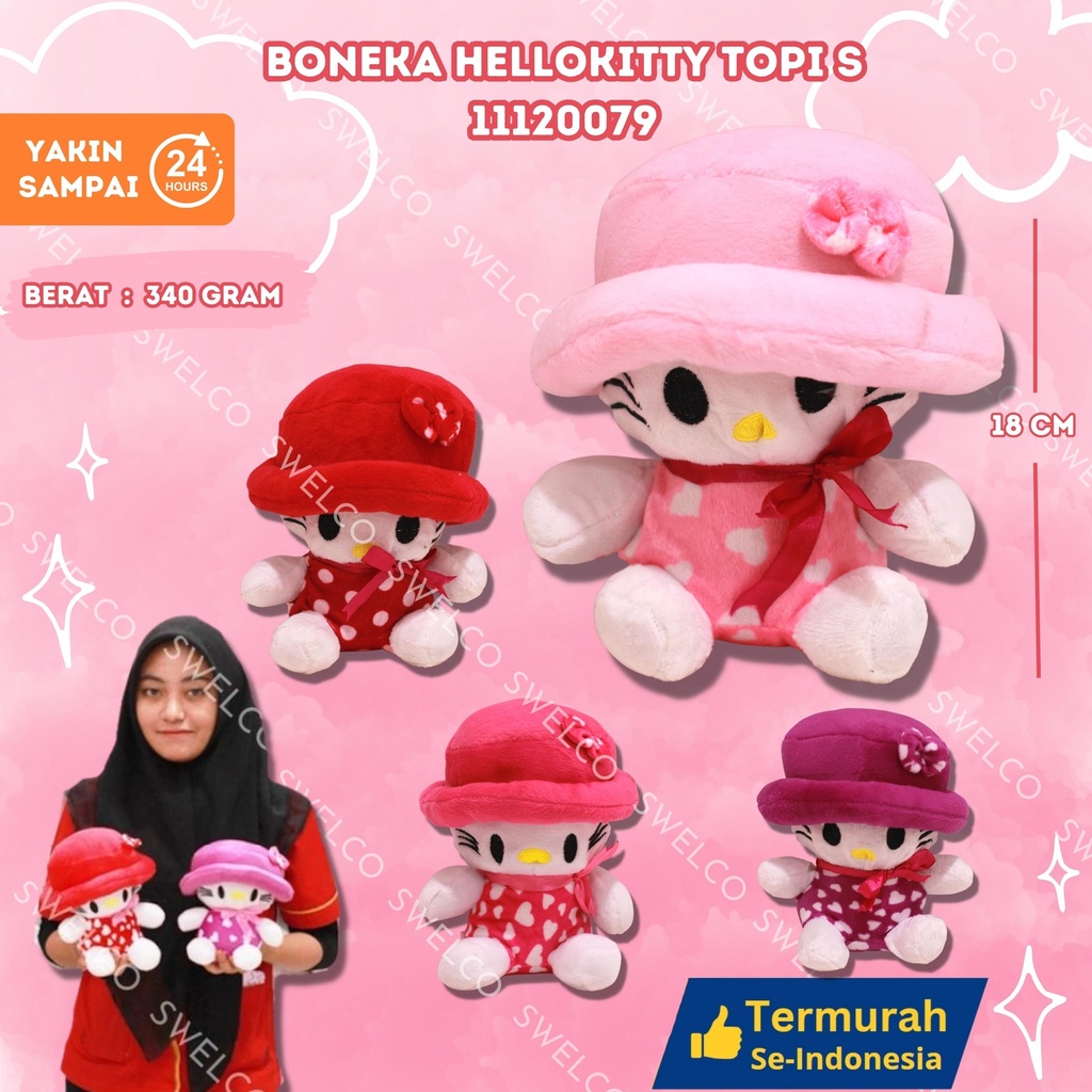 BONEKA HELLO KITTY TOPI S KARAKTER KECIL S" 7H"