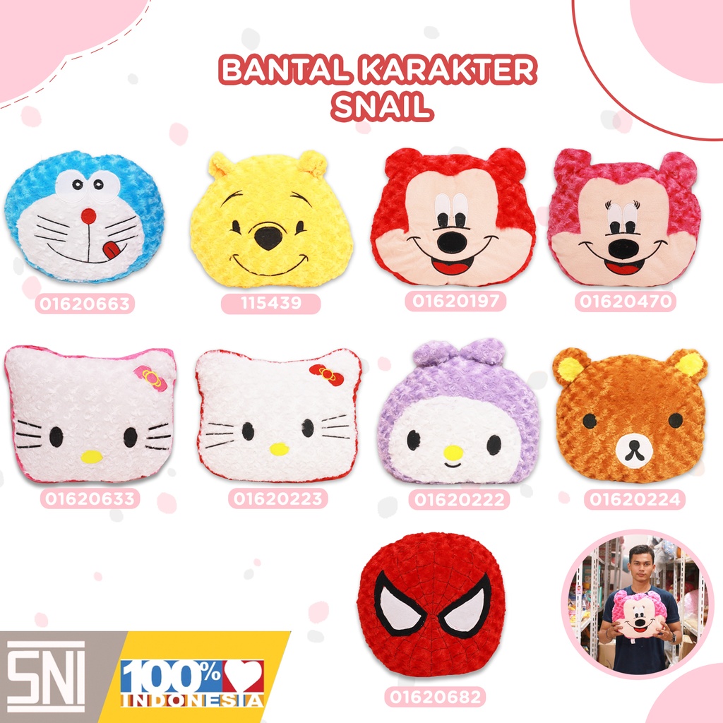 BANTAL KARAKTER SNAIL 40 CM KEPALA 40CM