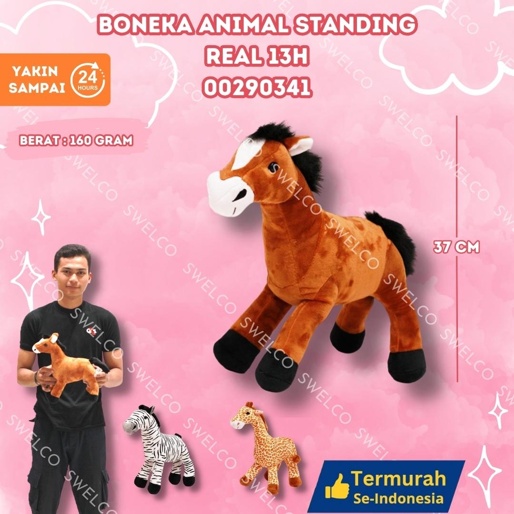 [00290341] BONEKA ANIMAL STANDING REAL 13H' KUDA DUDUK