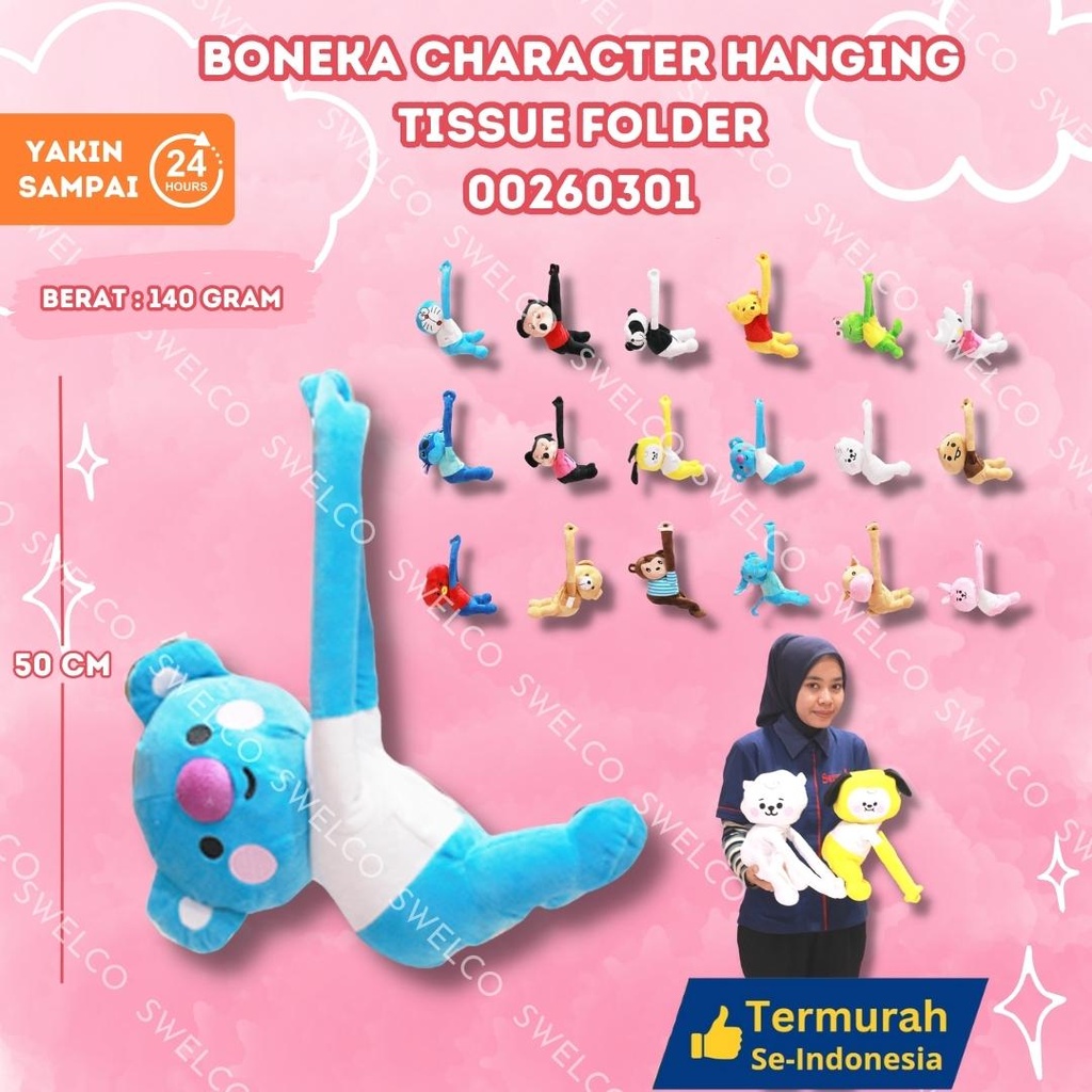 BONEKA CHARACTER HANGING TISSUE FOLDER
