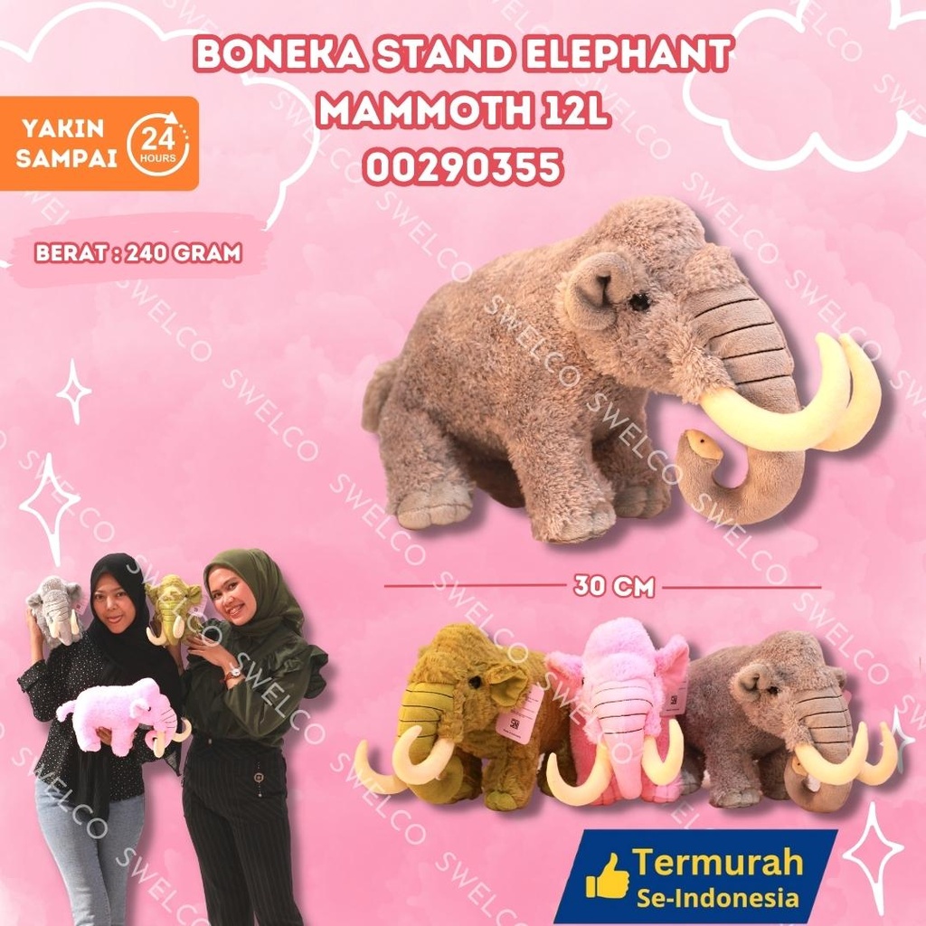 BONEKA STAND ELEPHANT MAMMOTH 12L