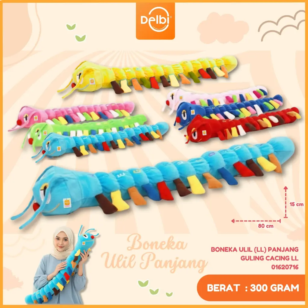 [01620716] BONEKA ULIL (LL) PANJANG GULING CACING LL