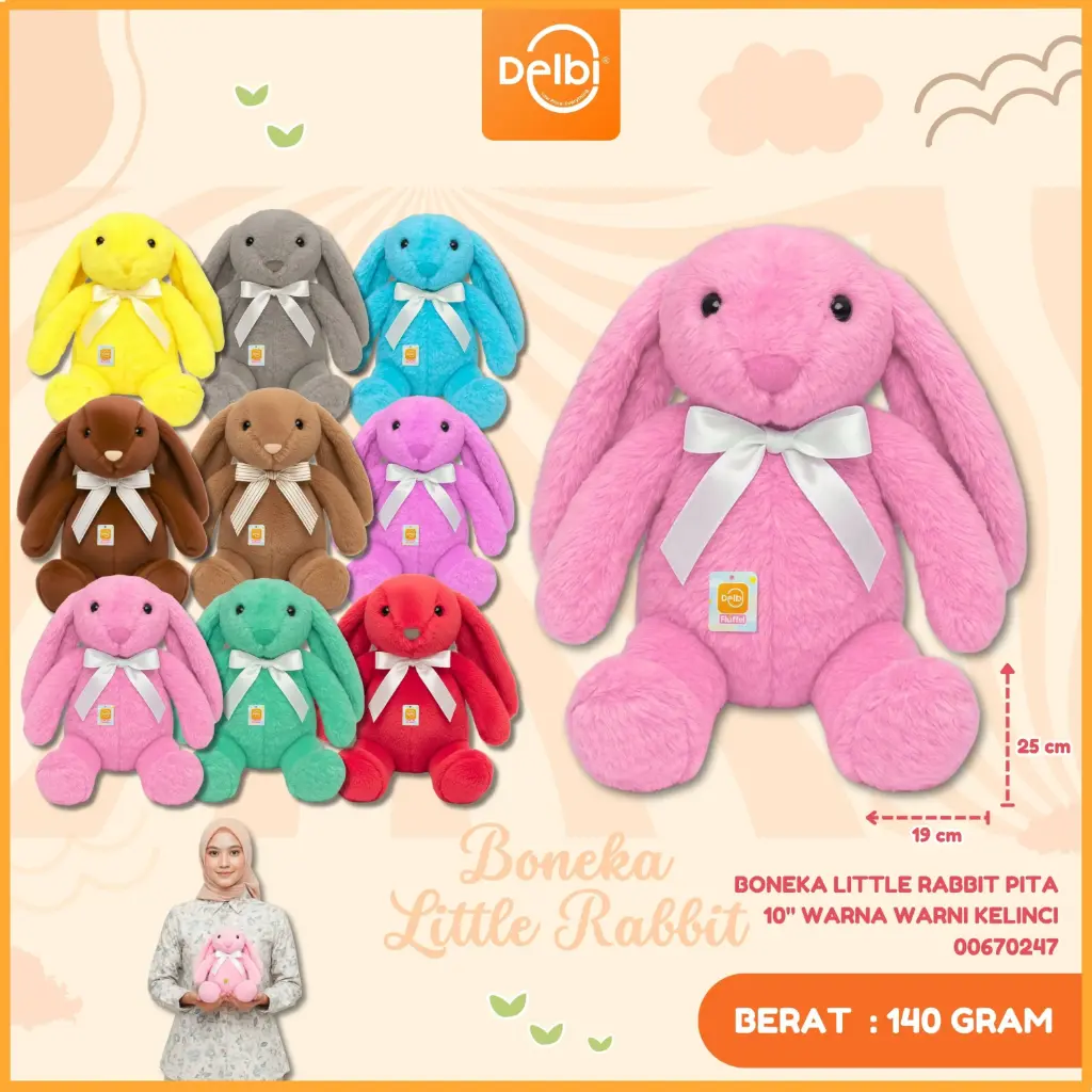 [00670247] BONEKA LITTLE RABBIT PITA 10" WARNA WARNI KELINCI