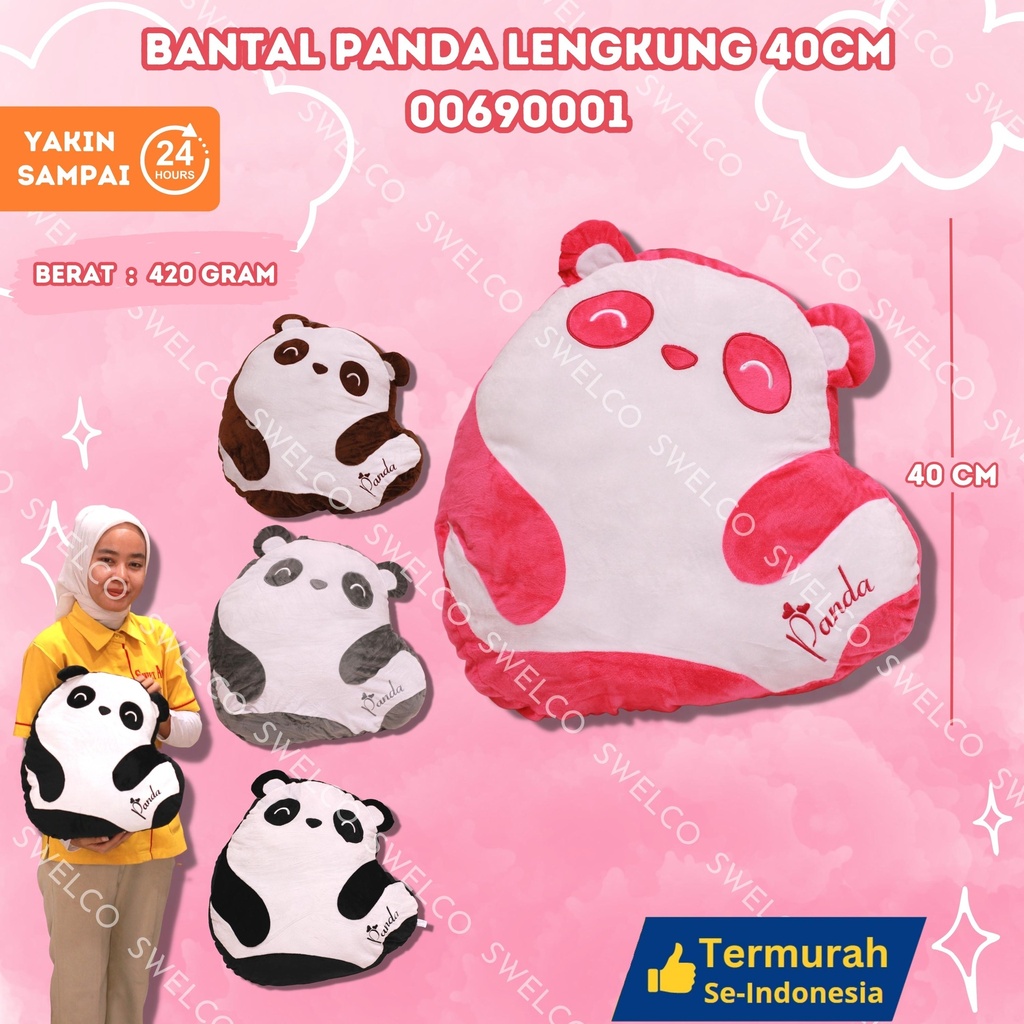 [00690001] BANTAL PANDA LENGKUNG 40CM