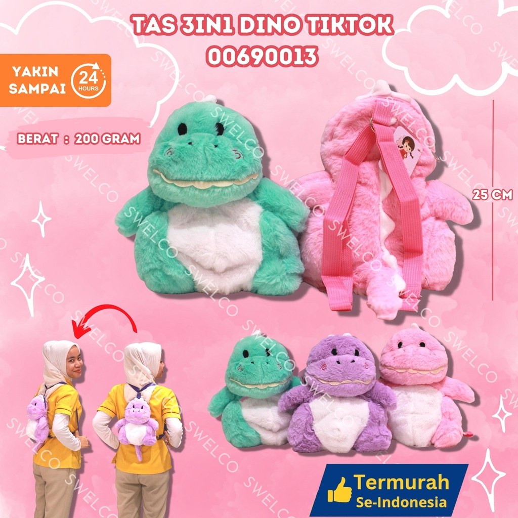 TAS 3IN1 DINO TIKTOK