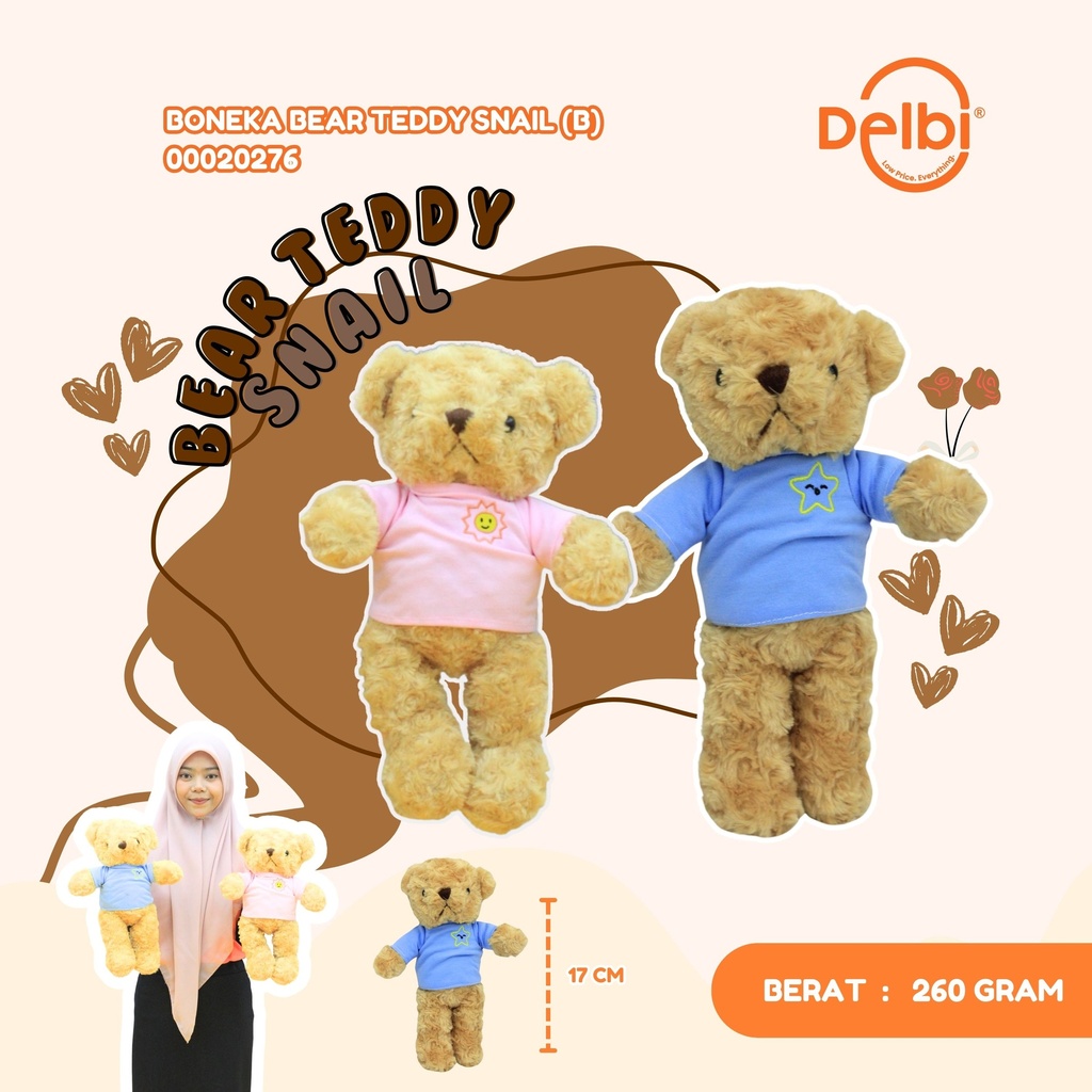 [00020276] BONEKA BEAR TEDDY SNAIL (B) BERBULU KECIL