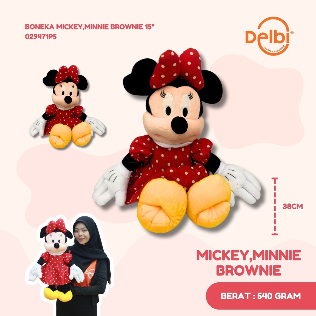 BONEKA MICKEY,MINNIE BROWNIE 15"