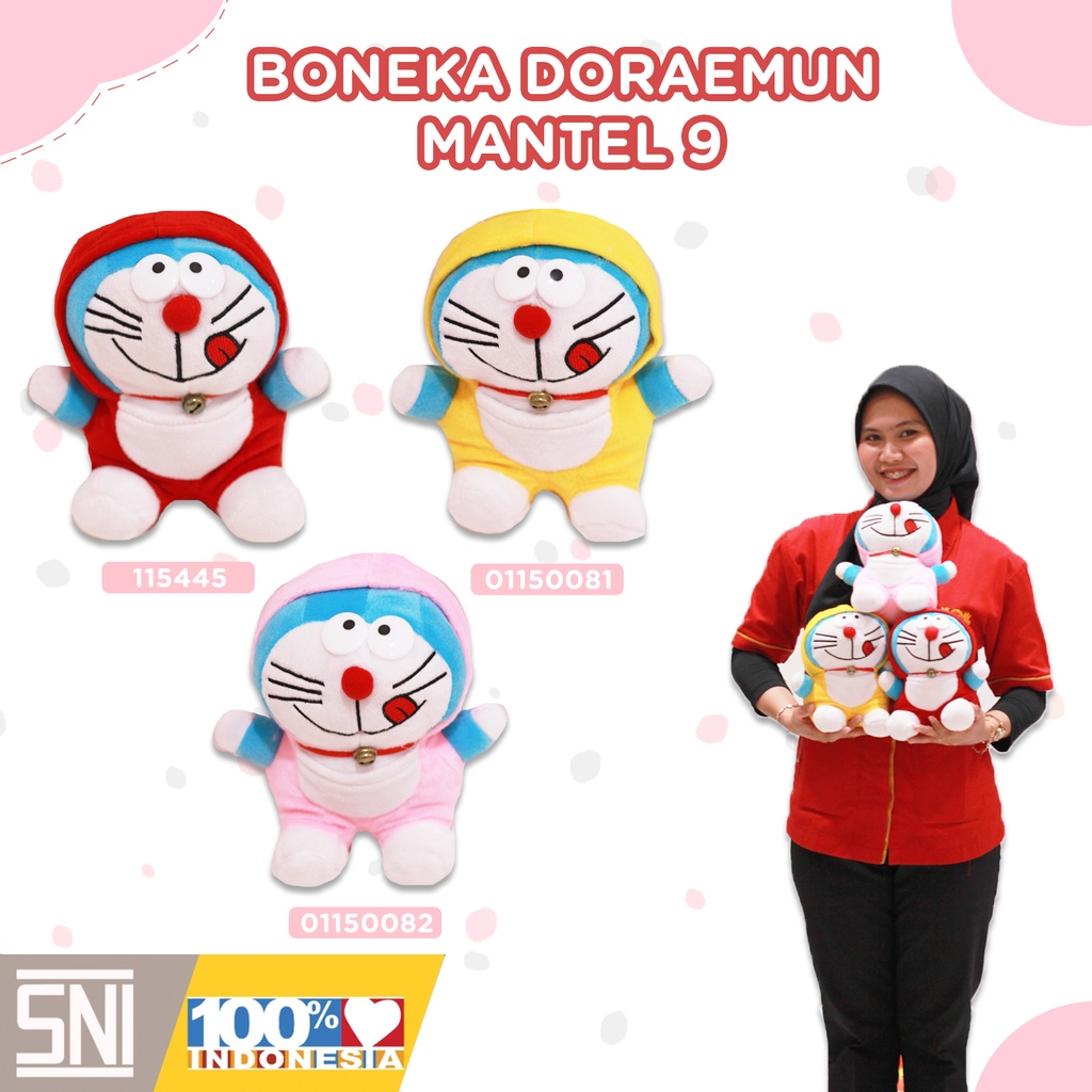 [01150090] BONEKA DORAEMUN MANTEL 9" KARAKTER KECIL DORAEMON