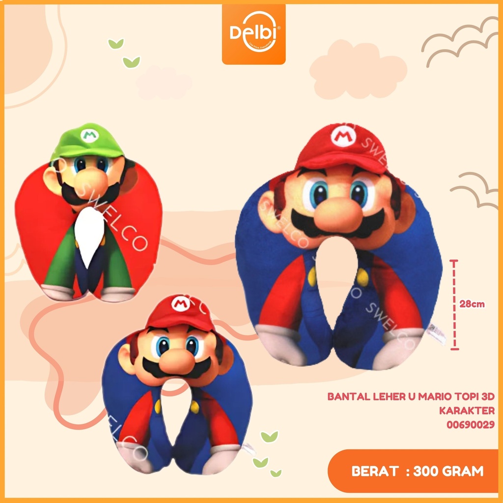 [00690029] BANTAL LEHER U MARIO TOPI 3D KARAKTER