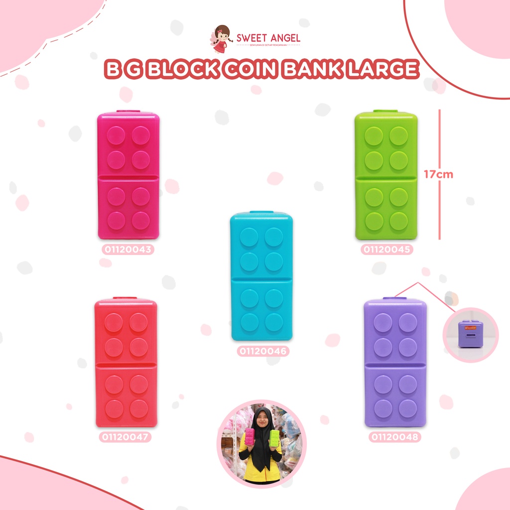 (CP902.TIKB/72P) B G BLOCK COIN BANK LARGE
