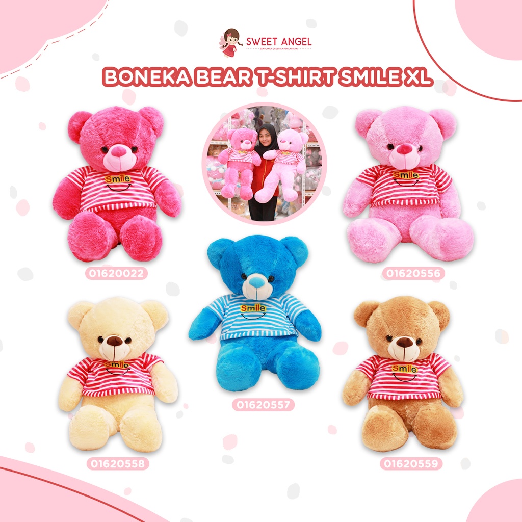 BONEKA BEAR T-SHIRT SMILE (XL) XL BESAR XL"