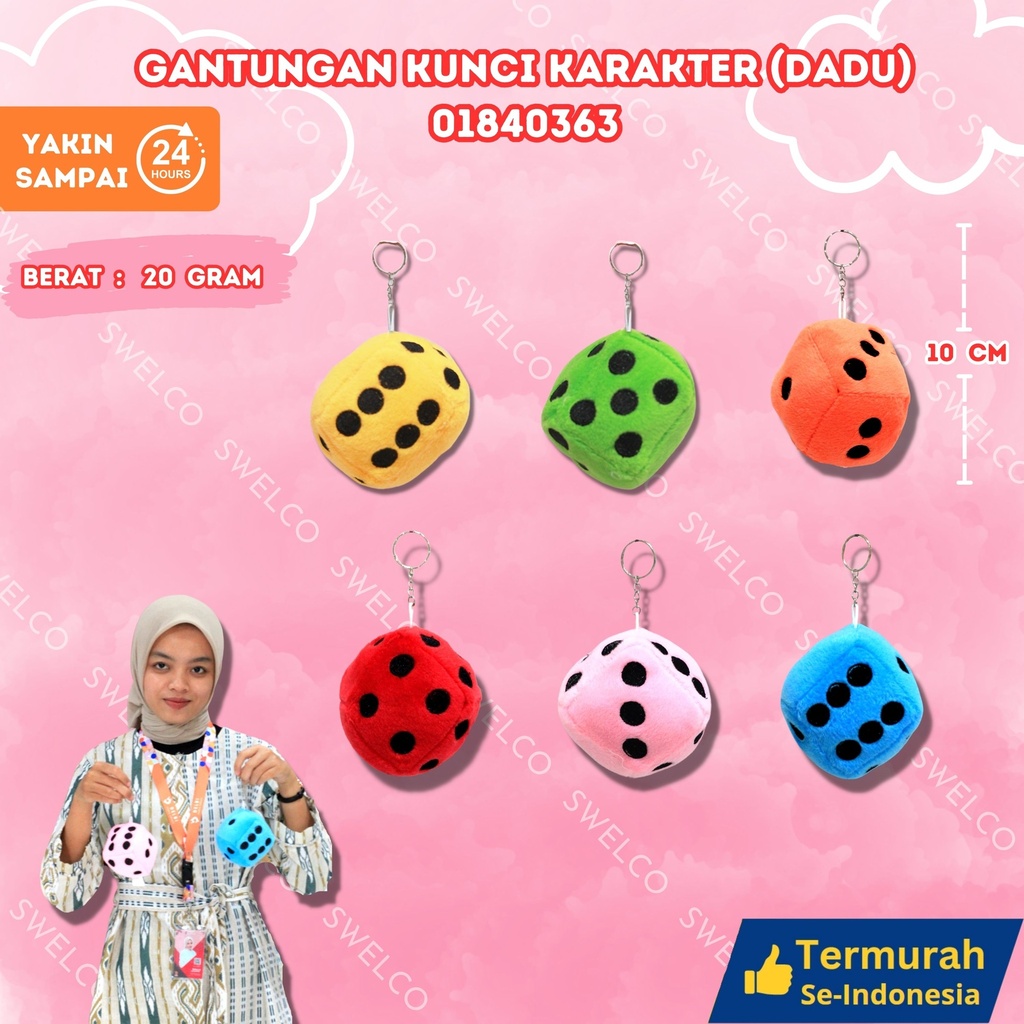 [01840363] GANTUNGAN KUNCI KARAKTER (DADU) GANTUNG GANCI DADU