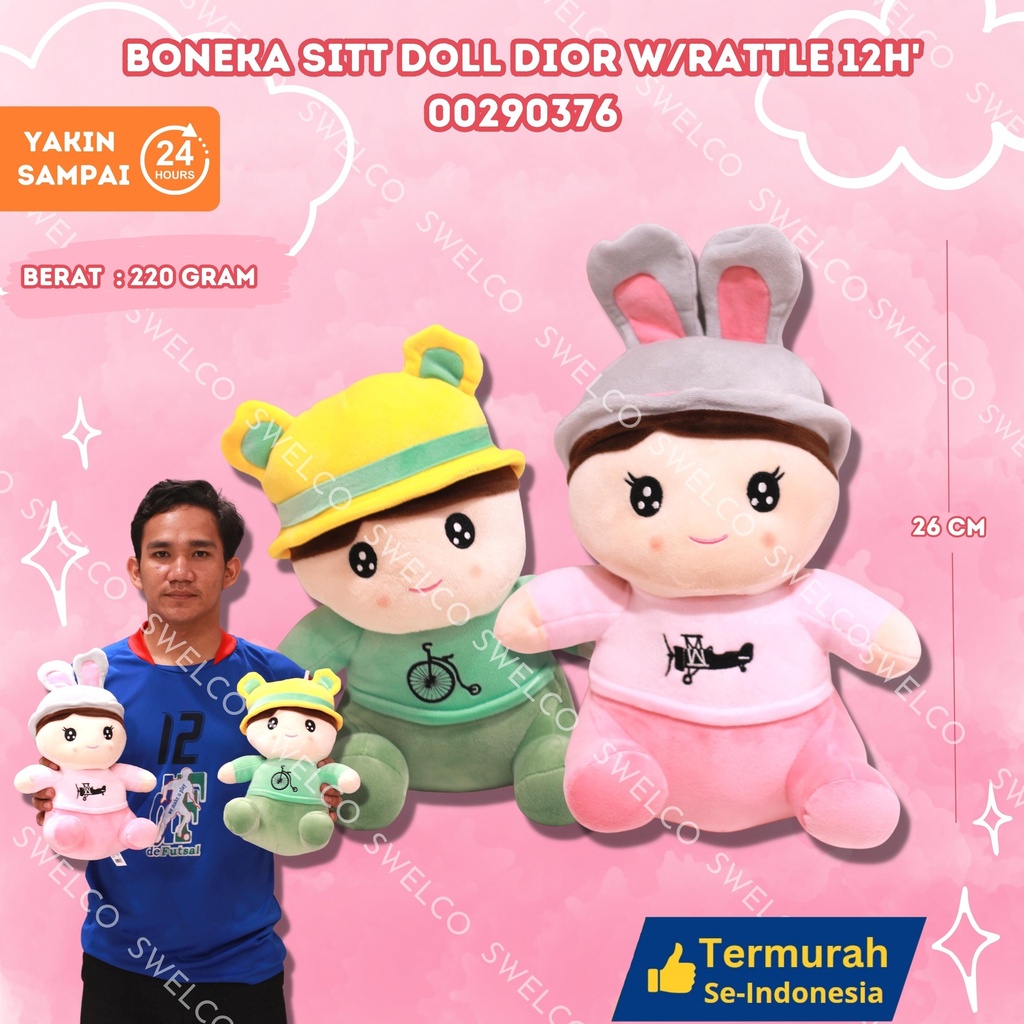 BONEKA SITT DOLL DIOR W/RATTLE 12H'