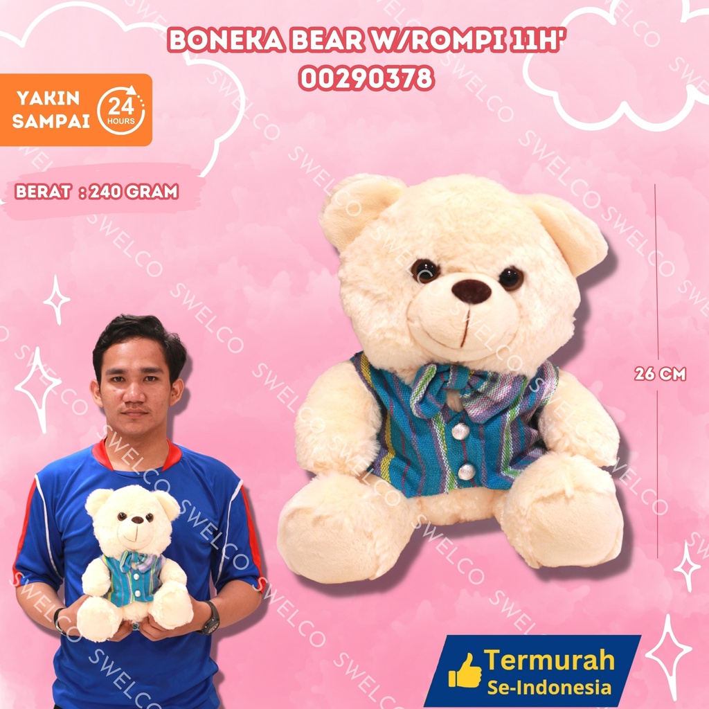 [00290378] BONEKA BEAR W/ROMPI 11H'