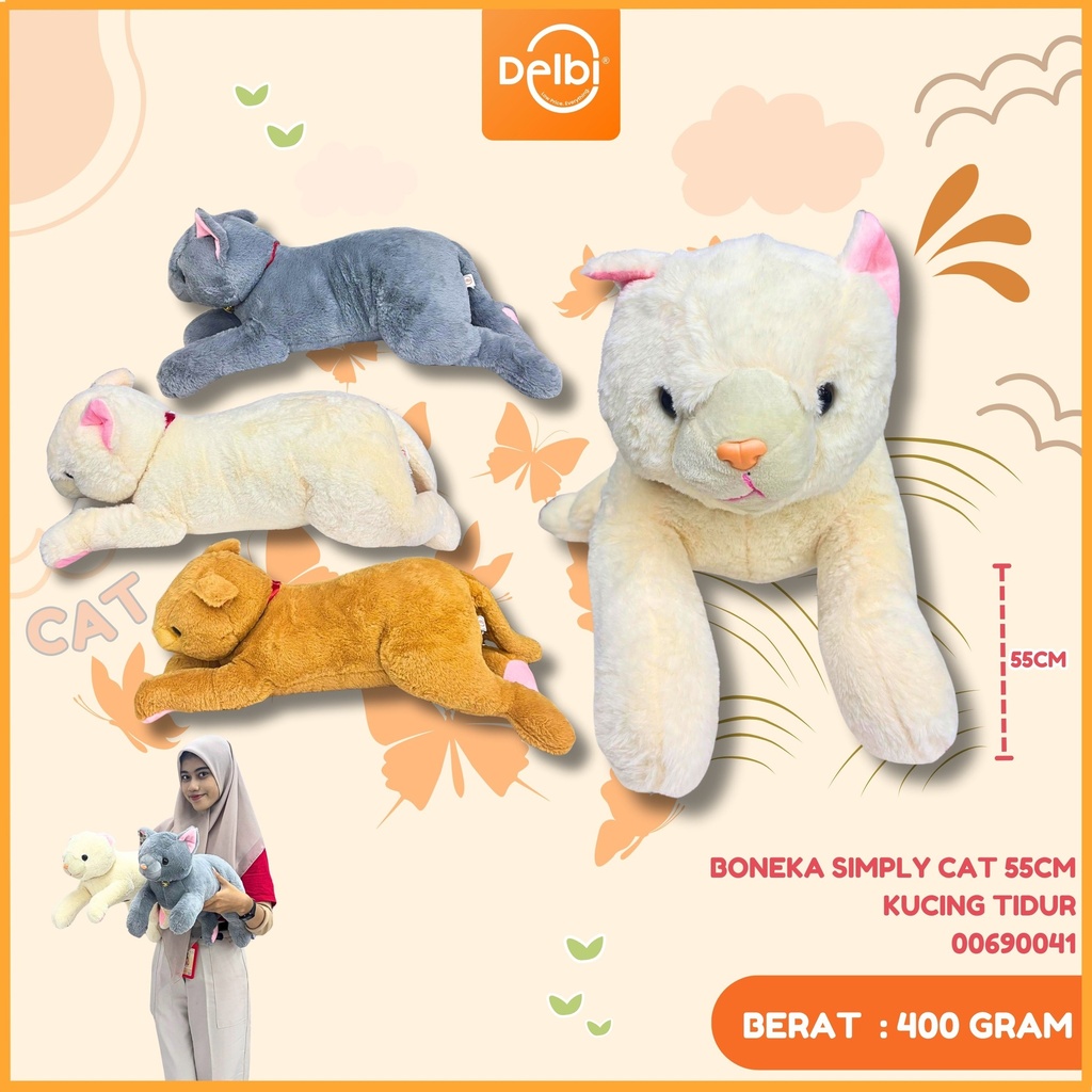 [00690041] BONEKA SIMPLY CAT 55CM KUCING TIDUR