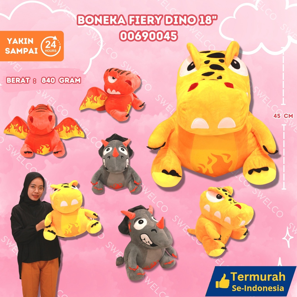 BONEKA FIERY DINO 18"