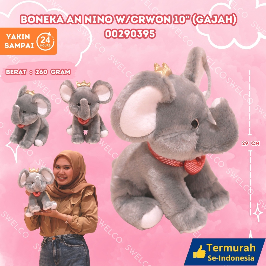 BONEKA AN NINO W/CROWN 10" (GAJAH)