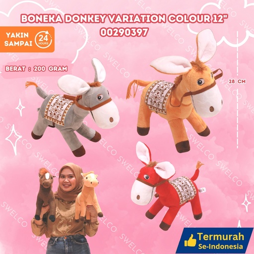 [00290397] BONEKA DONKEY VARIATION COLOUR 12"