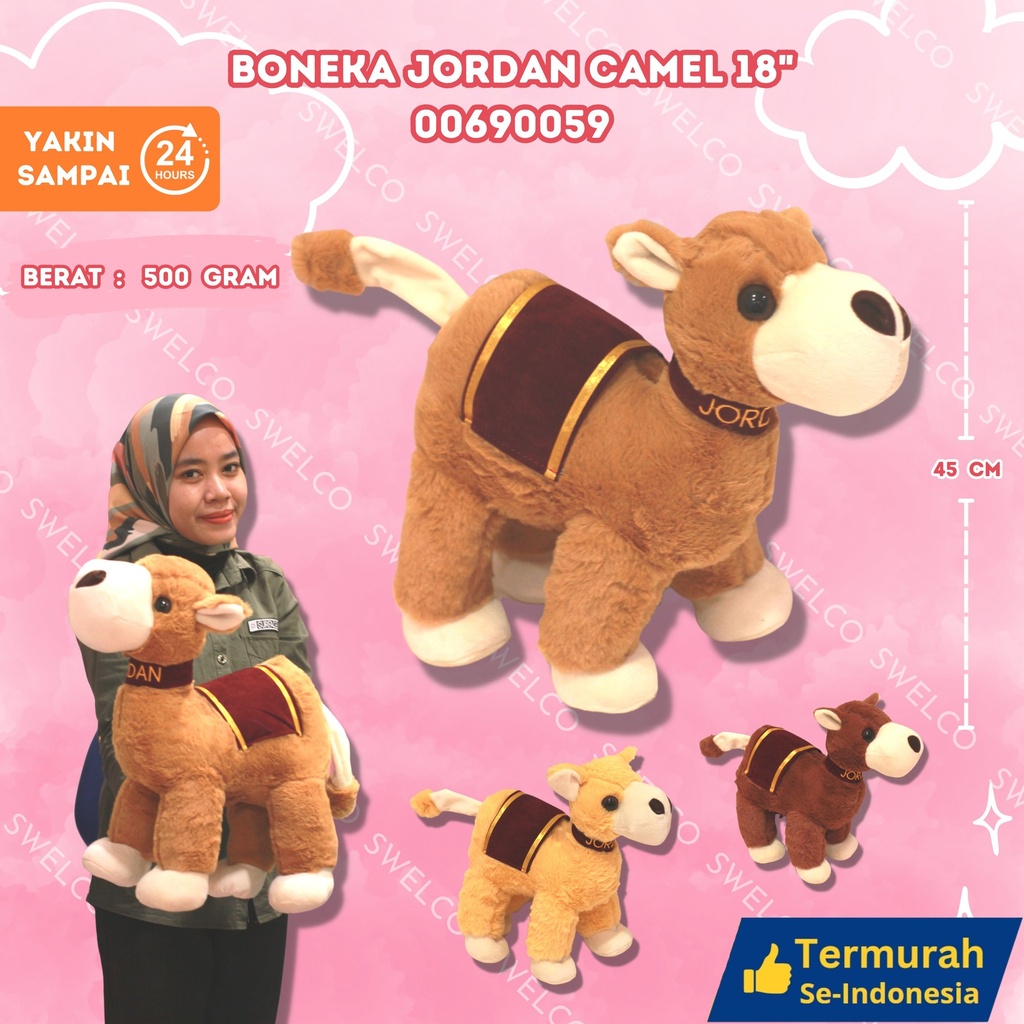 BONEKA JORDAN CAMEL 18" DUDUK BESAR UNTA