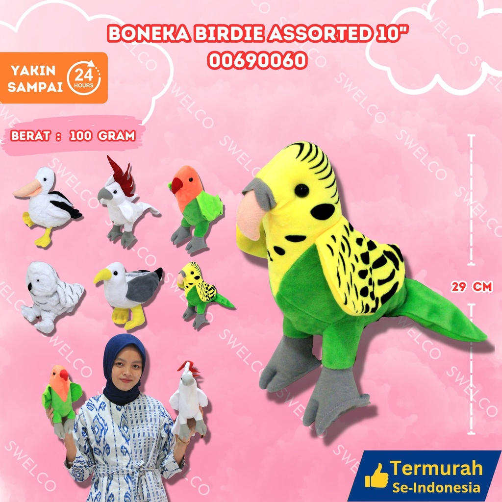 [00690060] BONEKA BIRDIE ASSORTED 10"