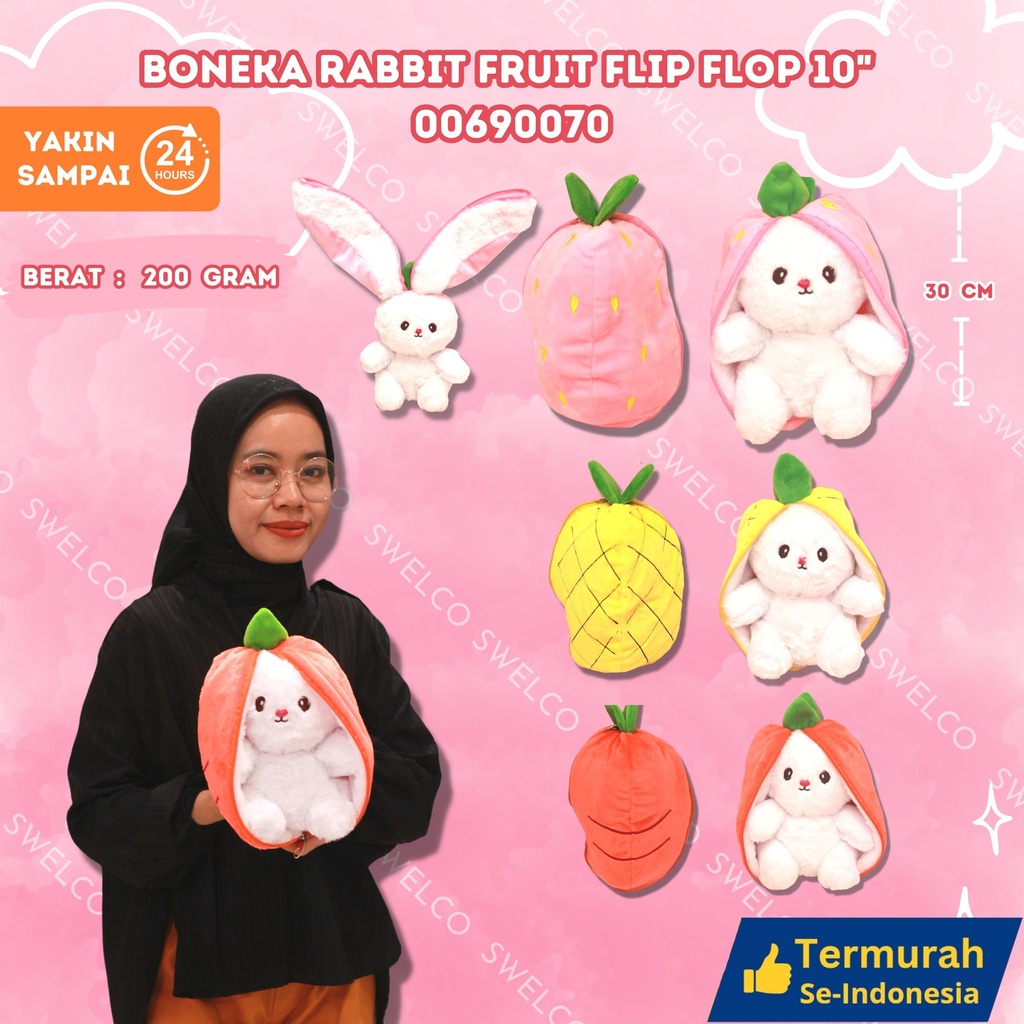 [00690070] BONEKA RABBIT FRUIT FLIP FLOP 10"