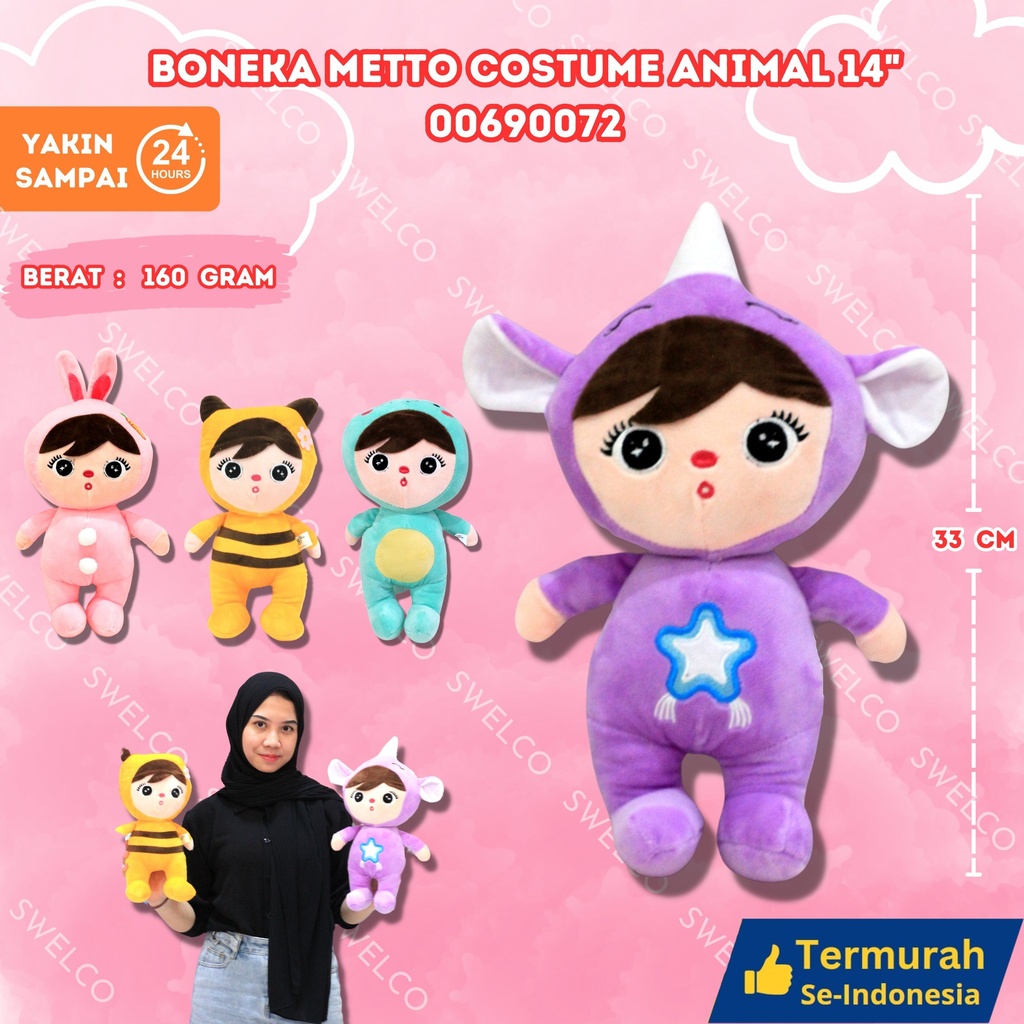 BONEKA METTO COSTUME ANIMAL 14" KARAKTER KECIL