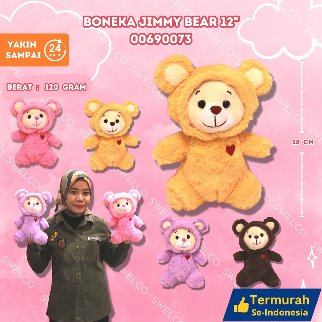 [00690073] BONEKA JIMMY BEAR 12" KECIL