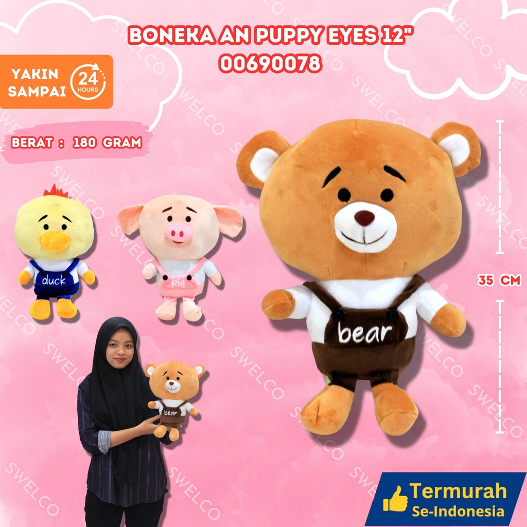 [00690078] BONEKA AN PUPPY EYES 12"