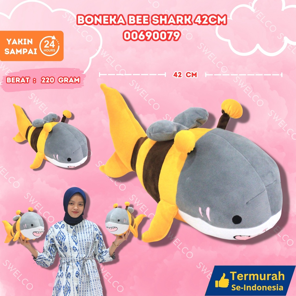 BONEKA BEE SHARK 42CM BESAR LEBAH HIU 42CM'