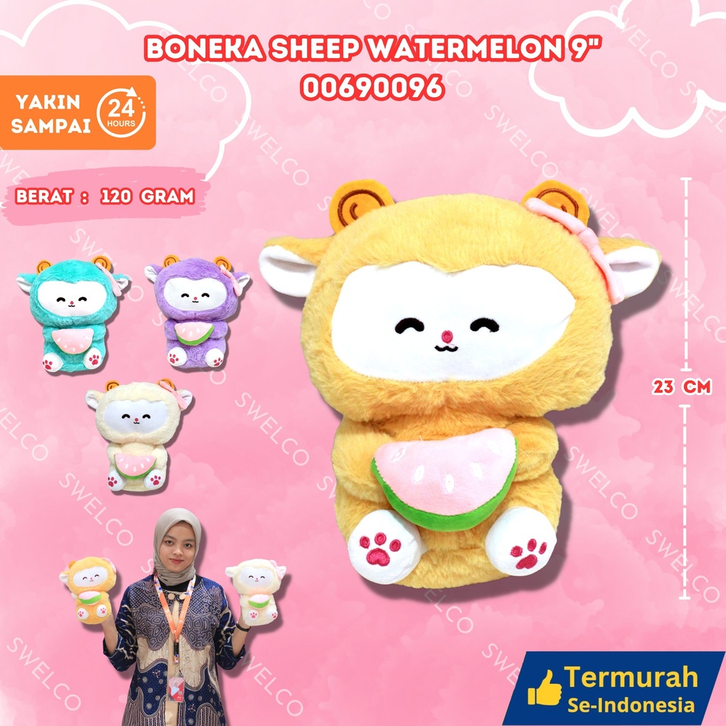 BONEKA SHEEP WATERMELON 9" KAMBING SEMANGKA