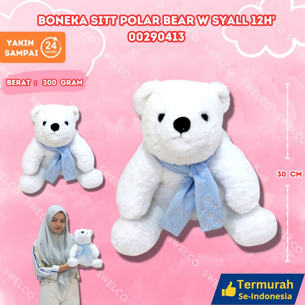 BONEKA SITT POLAR BEAR W SYALL 12H' (P.38087L)