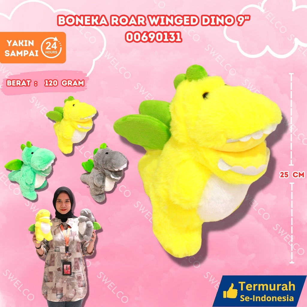 [00690131] BONEKA ROAR WINGED DINO 9" ANIMAL MANGAP