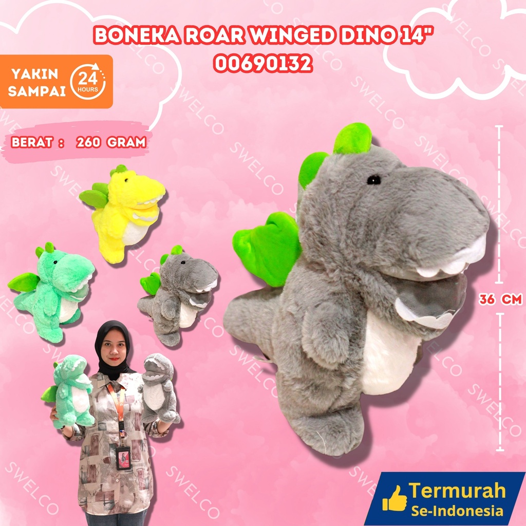 [00690132] BONEKA ROAR WINGED DINO 14"