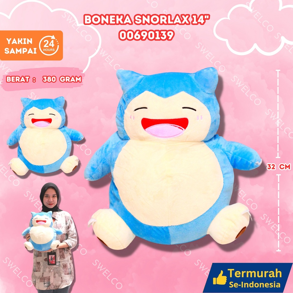 BONEKA SNORLAX 14" KARAKTER SEDANG