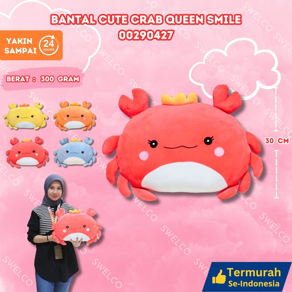 [00290427] BANTAL CUTE CRAB QUEEN SMILE TIDUR KEPALA KEPITING