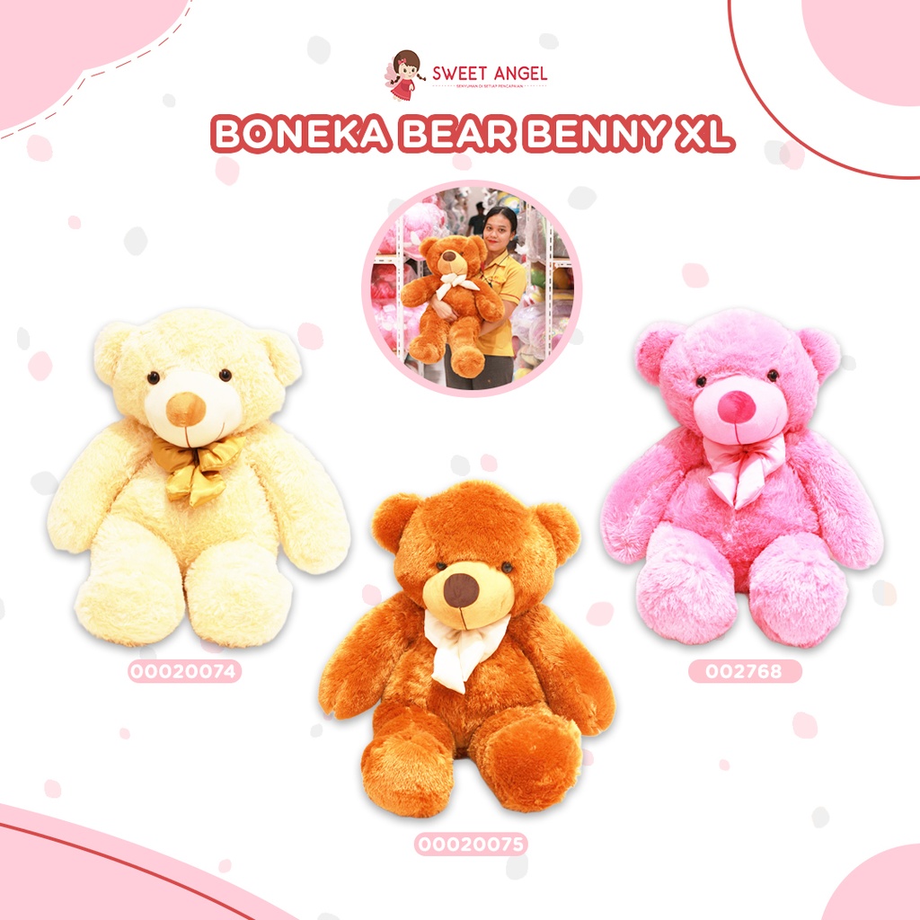 BONEKA BEAR BENNY XL (salin) BERBULU PITA BESAR