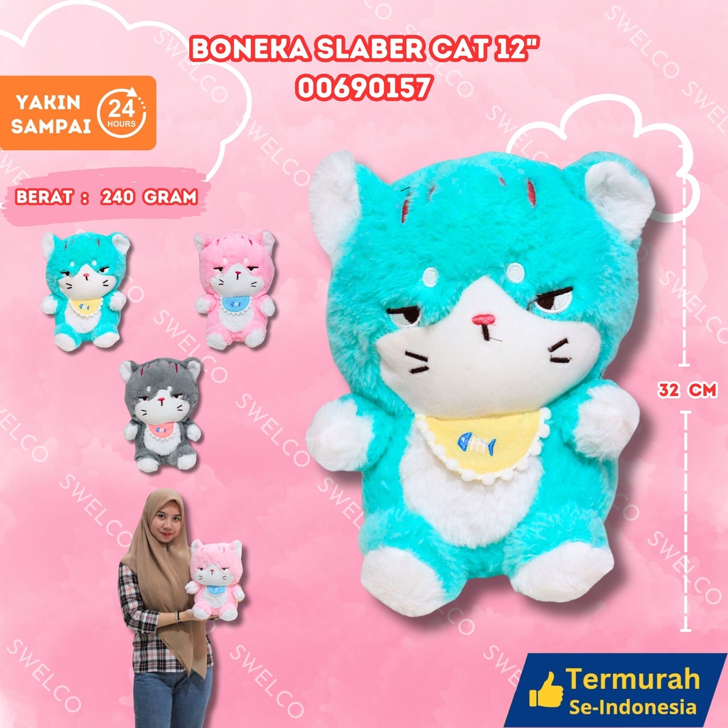 BONEKA SLABER CAT 12" KECIL KUCING